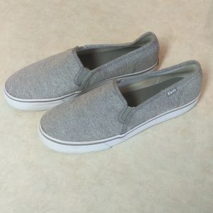 Gray Keds slip-ons